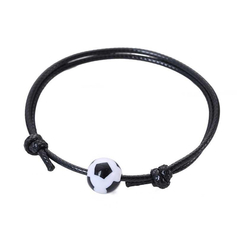 Vòng Tay Dây Bện Mặt Hình Quả Bóng Đá Thời Trang Dành Cho Nam Nữ