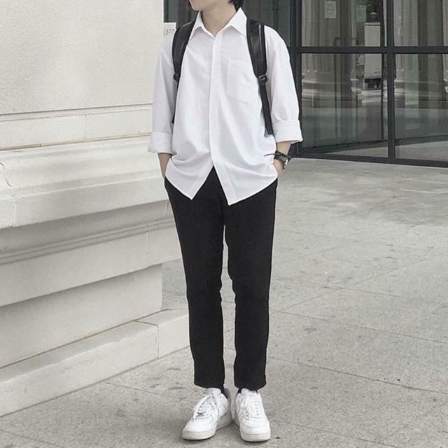 Áo somi trắng