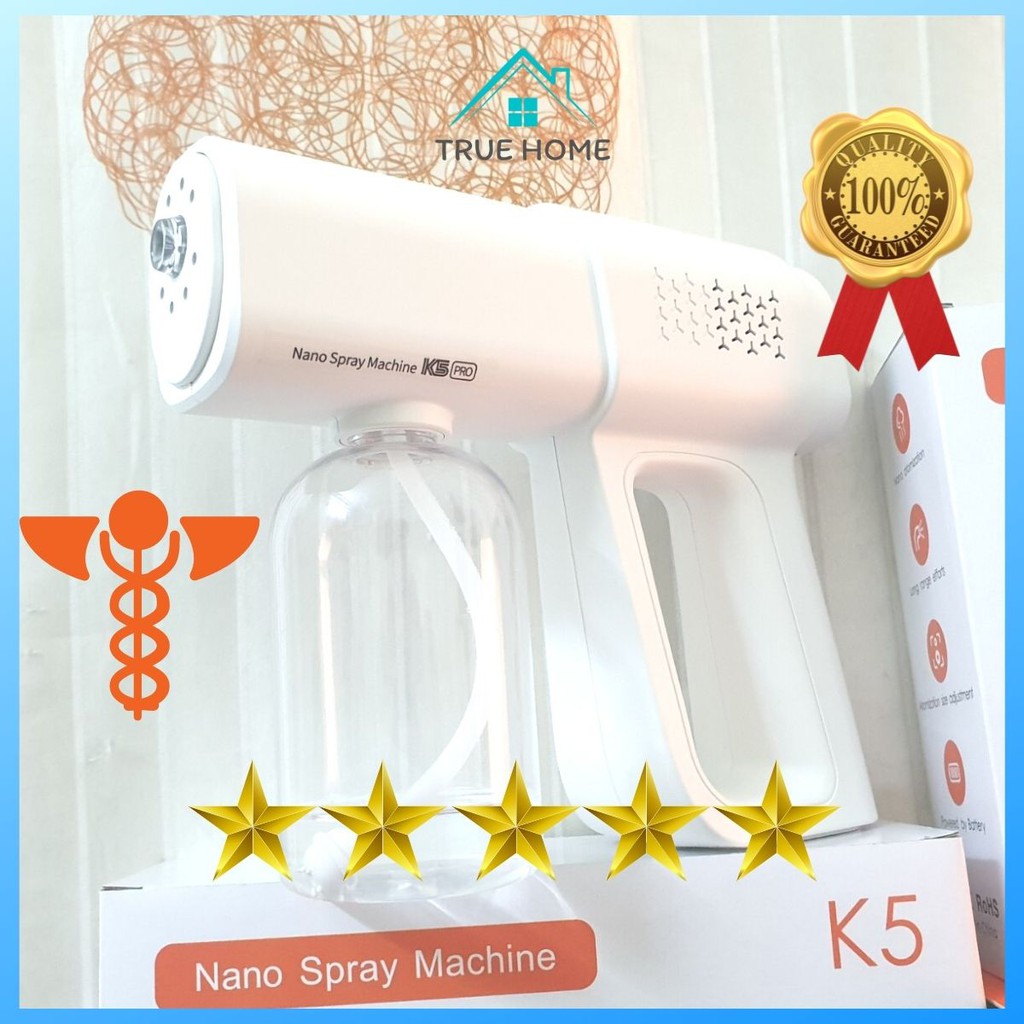 Súng Khử Khuẩn Phun Xịt Khử Sát Trùng Nano K5 Pro Hàng Chuẩn In Laser 8 Mắt UV - Giá Hỗ Trợ Saigon