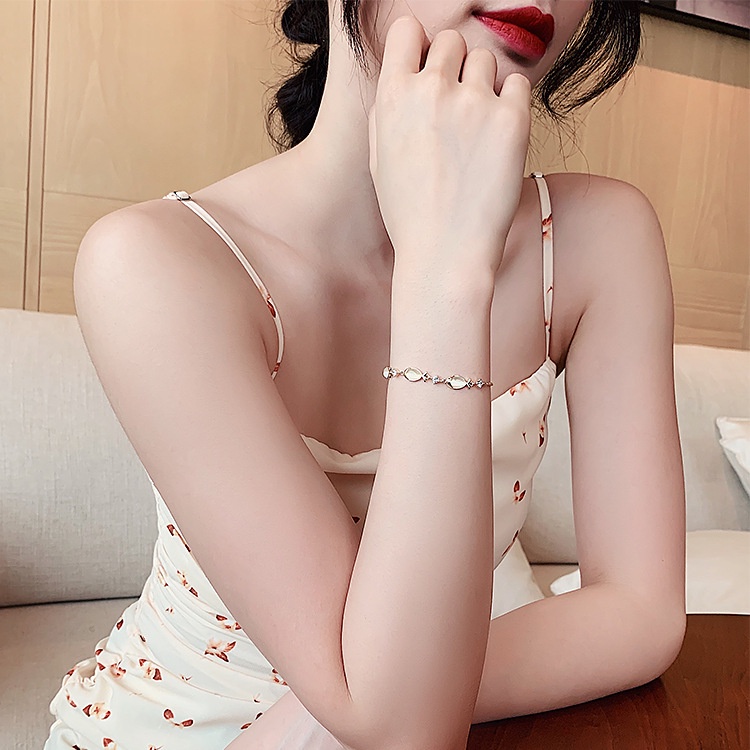 Vòng đeo tay hình mắt mèo thiết kế đơn giản thời trang cho học sinh