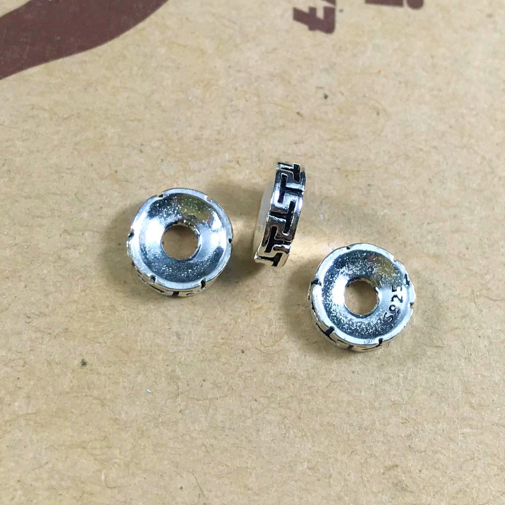 Charm bạc thái nối bánh xe có khấc - Charm bạc 925 - Mã CA015 CA020 CA021 CA022