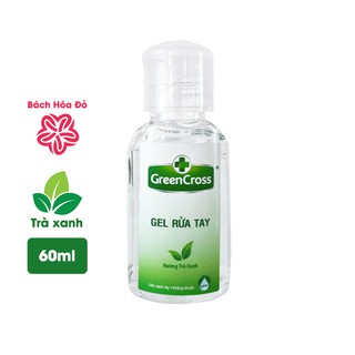 Gel rửa tay khô Green Cross dung tích 60ml/chai kèm dây treo - Hương Trà Xanh