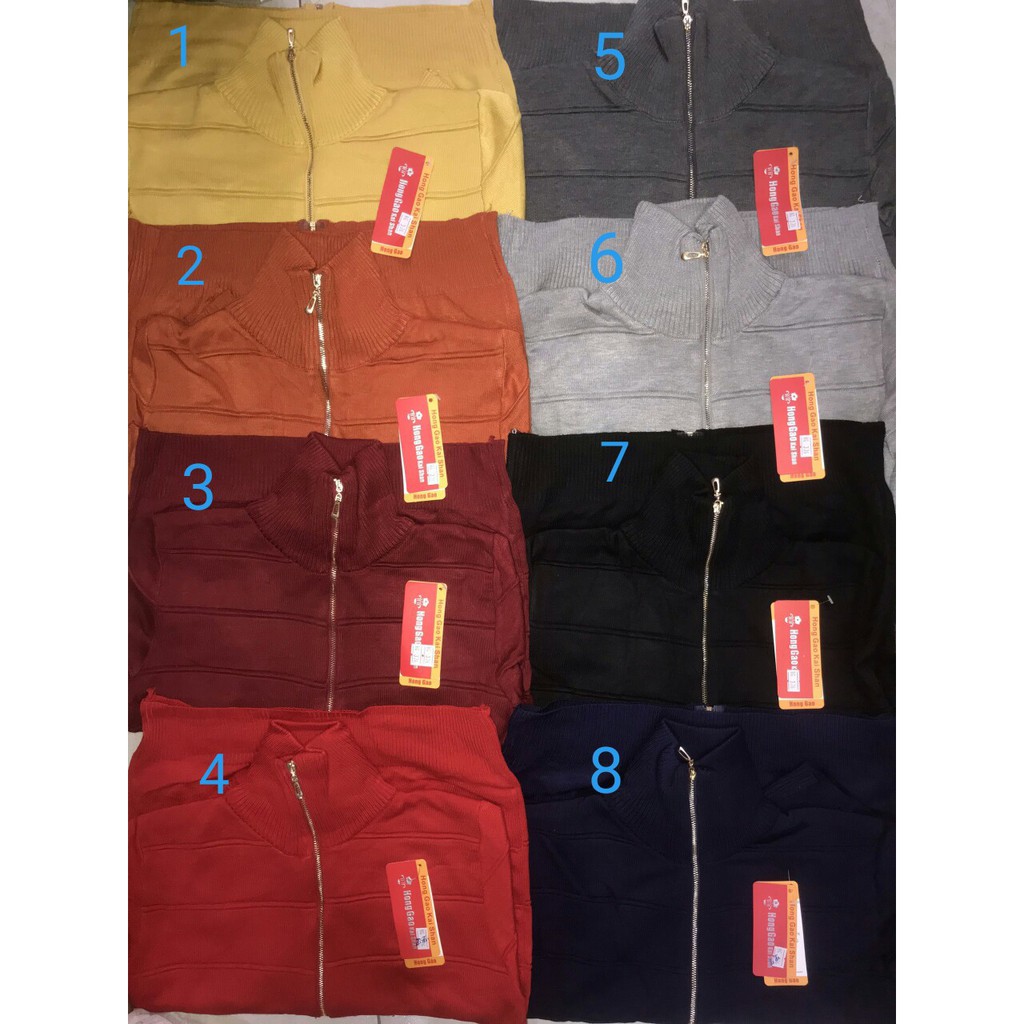 Áo khoác phối dây kéo túi hàng len co giãn dày dăn form to ảnh thật