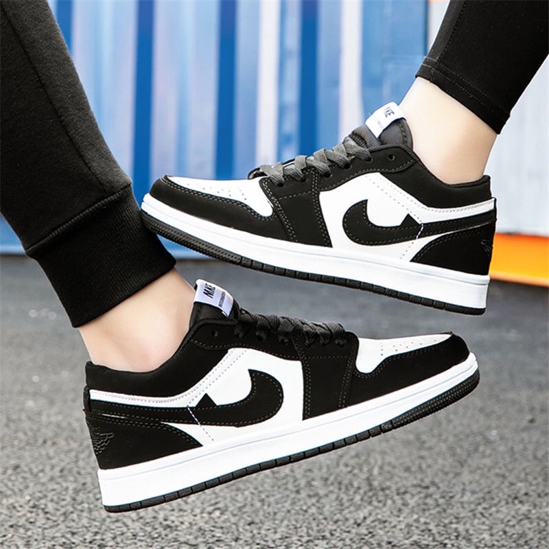 Giày thể thao JORDAN 1 PANDA đen trắng cổ thấp Hot trend nam nữ, Giày sneaker JD1 đen trắng thấp dùng đi học,tập gym