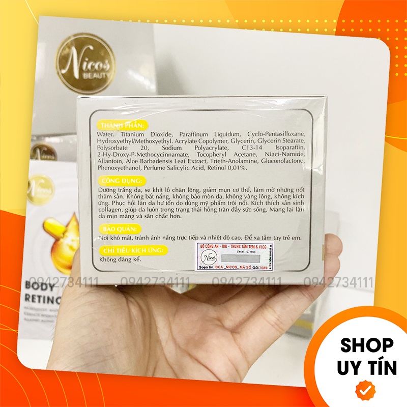 [Tặng Ủ Trắng] Kem Body Retinol Nicos Beauty - Boss Thanh Nhi Nikos -  8936177940332