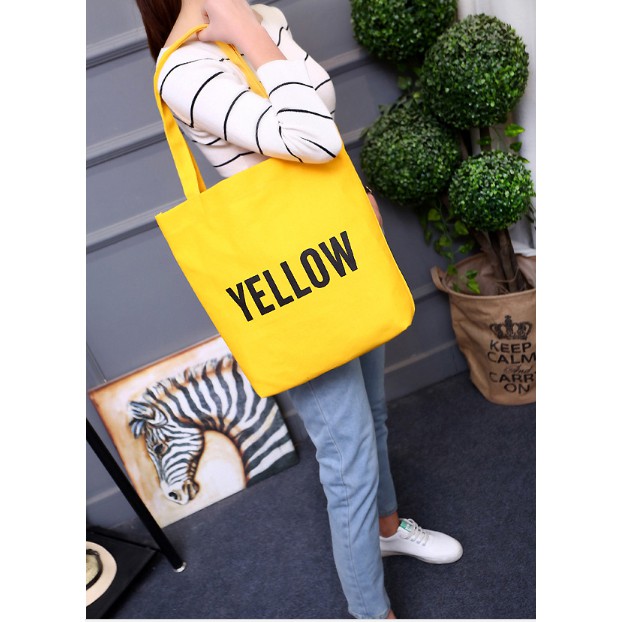 [Túi tote] Túi vải Yellow White DTR0419