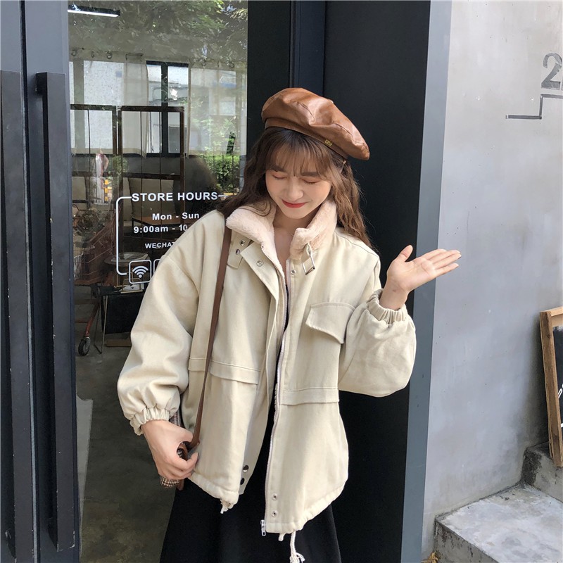 [ẢNH THẬT] Áo khoác kaki nữ lót lông | BigBuy360 - bigbuy360.vn