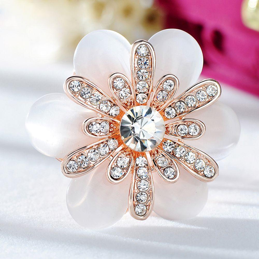 IVORY Hoa Trà Ngà Voi Màu Ngà|Trâm Cài Khăn Choàng Đính Đá Opal Chất Lượng Cao Cho Nữ