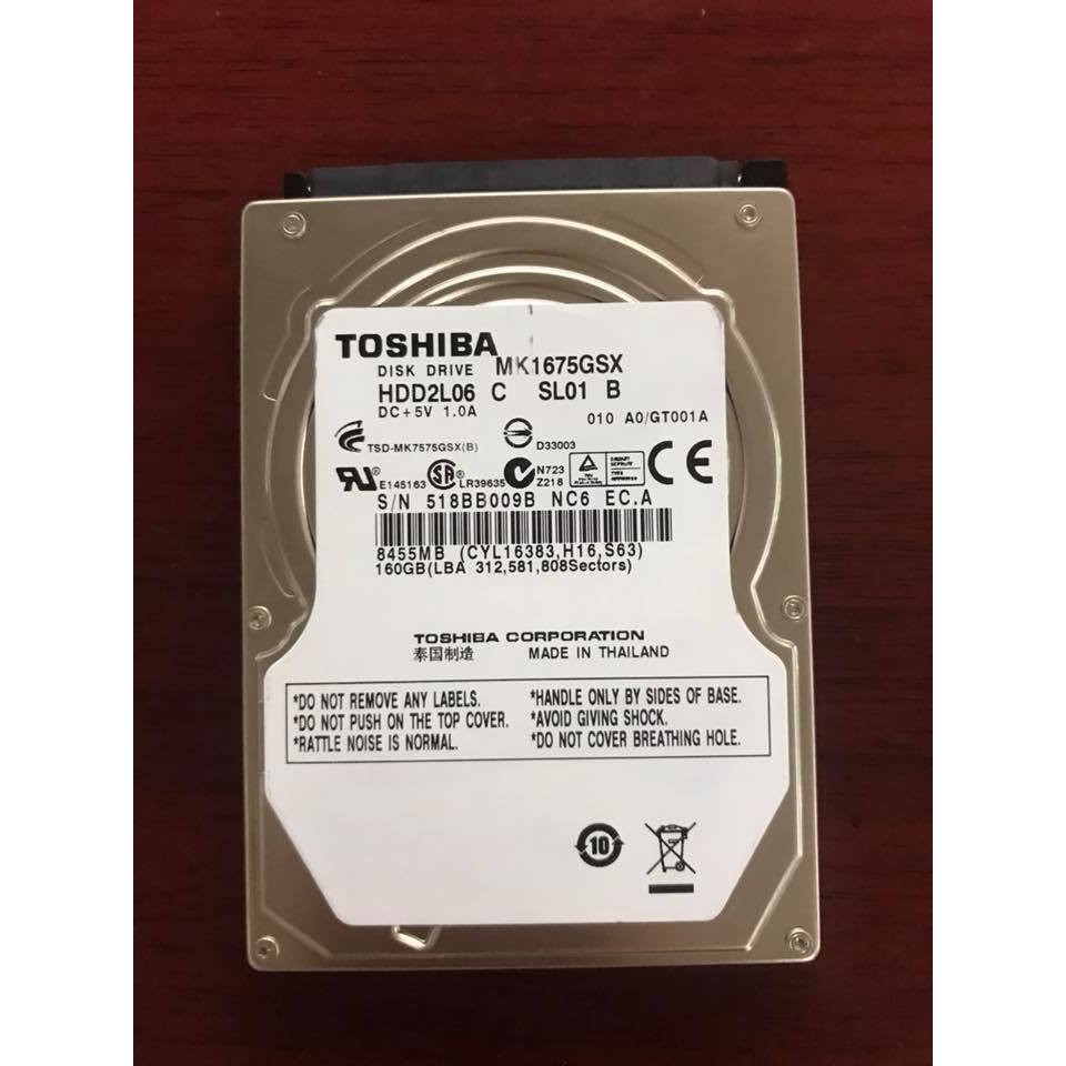 Ổ CỨNG LAPTOP 160GB TOSHIBA 12 tháng. Free ship