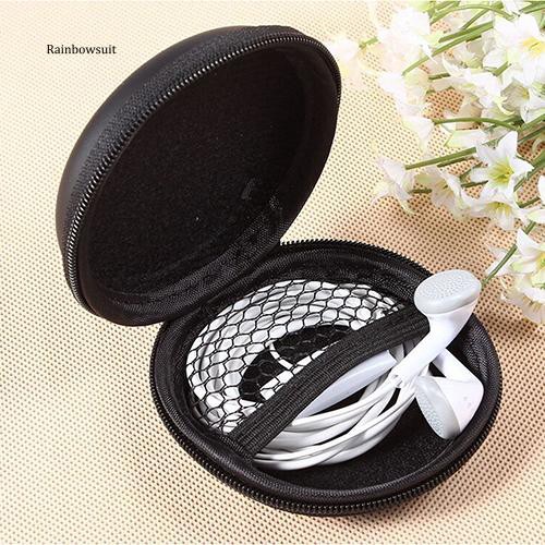 Túi đựng tai nghe dây cáp dạng tròn đen bền