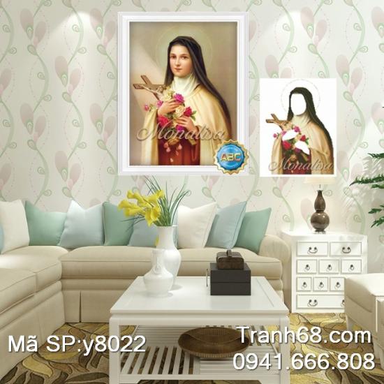 Tranh đính đá đức mẹ maria,tranh gắn đá chưa gắn.