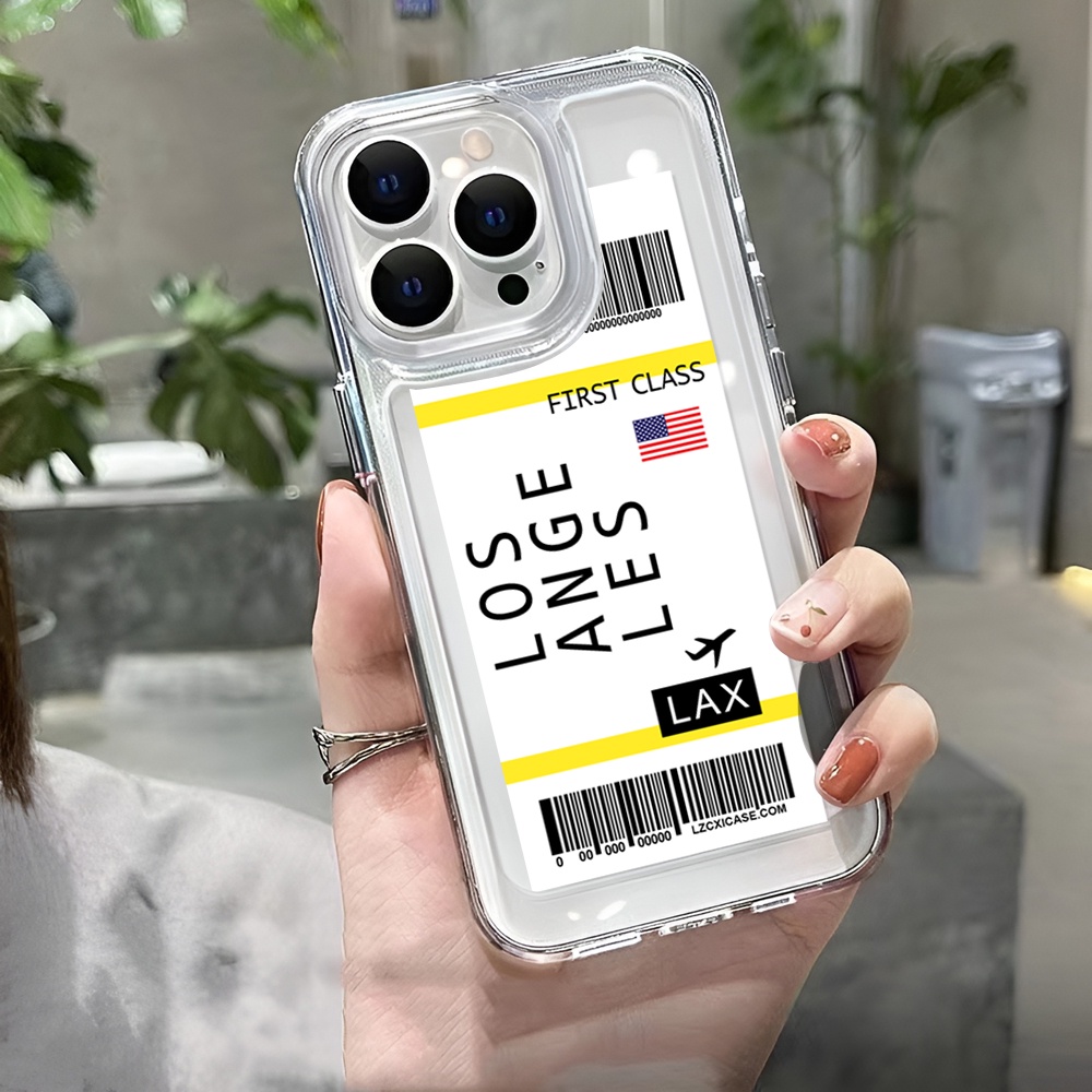 Ốp Điện Thoại Trong Suốt In Hình Vé Máy Bay Cho iphone 14 Plus 11 13promax 12 7Plus X XS Max