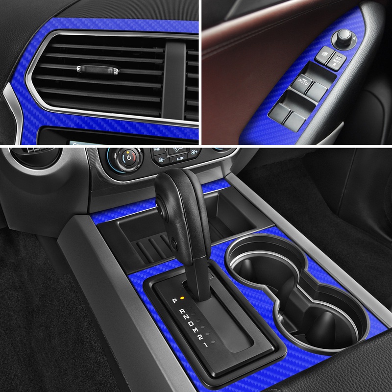 Đề Can Vinyl Họa Tiết Sợi Carbon 5D Màu Đen/Bạc/Đỏ Trang Trí Nội Thất Xe Hơi