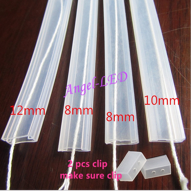 Cuộn Dây Silicon 5m / 10m 8mm / 10mm / 12mm IP67 SMD5050 3528 3014 5630 ws2801 ws2811 ws2812b Chống Thấm Nước