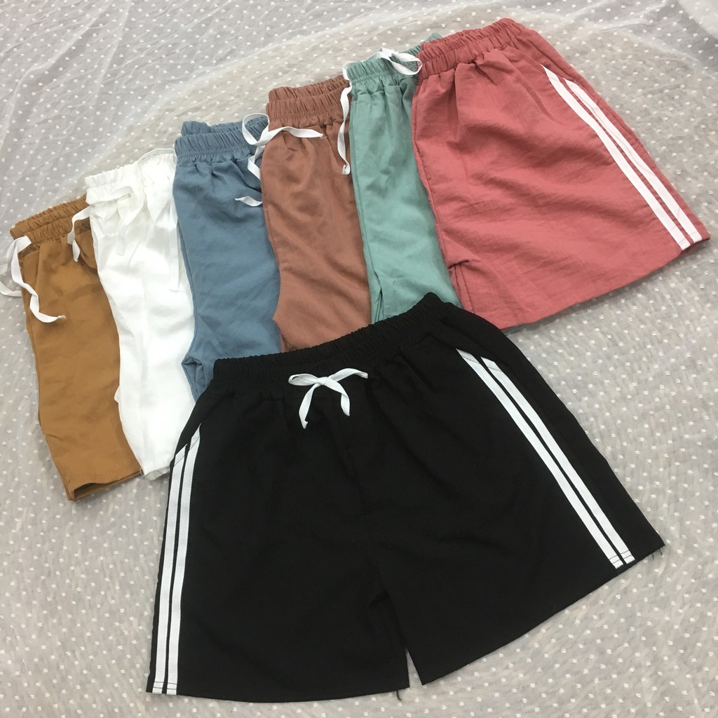 Quần đùi đũi sọc viền nữ đũi siêu mát , nhẹ nhàng, thấm hút mồ hôi cực tốt!!! | BigBuy360 - bigbuy360.vn