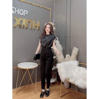 Áo sơ mi lụa tay hến siêu xinh
