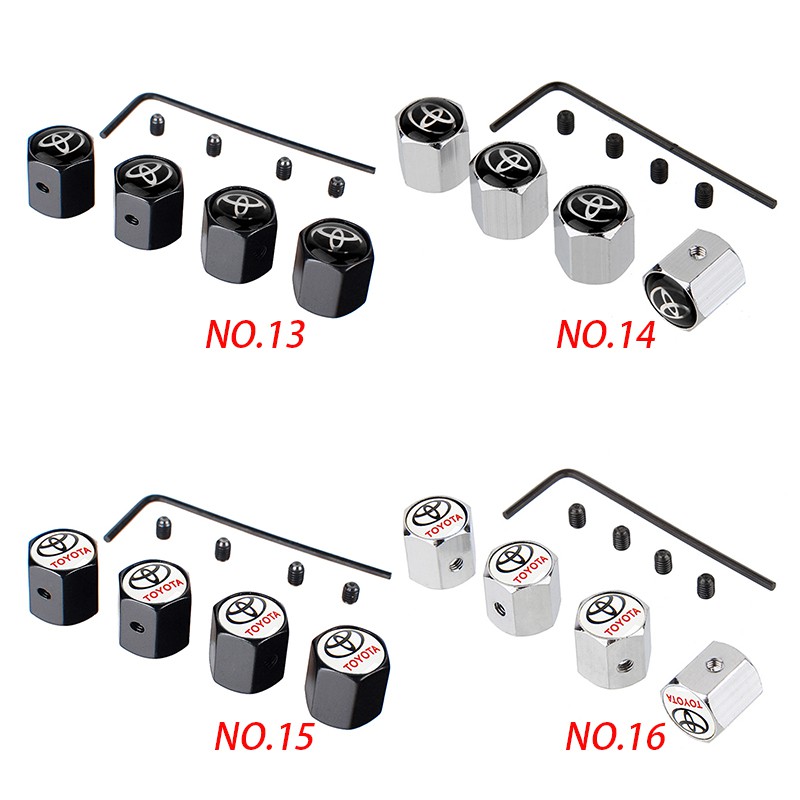 Nắp đậy van bánh xe ô tô in logo Toyota nhiều kiểu tùy chọn