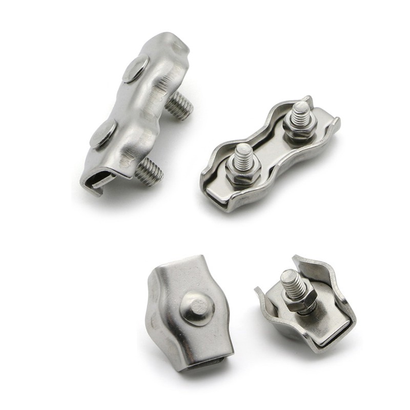 Set 2 Kẹp Dây Cáp Đơn / Đôi Bằng Inox 304 M2 M3 M4 M5 M6 Chuyên Dụng