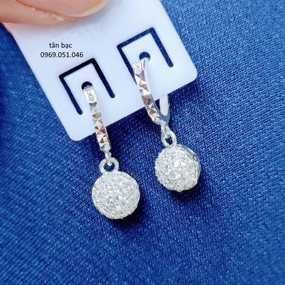 bông tai dạng bấm , hình cầu  đính đá sang chảnh , sản phẩm dày dặn đeo ôm tai , cảm giác thật nhất khi dùng sản phẩm