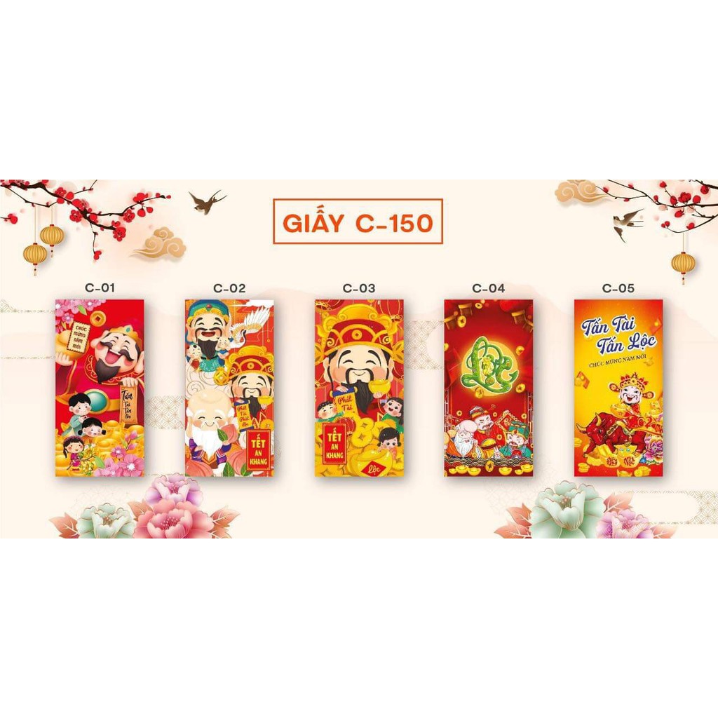 [SET 10 BAO LÌ XÌ TẾT 2021] MẪU BẤT KỲ, Chất liệu giấy C-150 cực đẹp, mẫu mã đa dạng, đóng túi sẵn