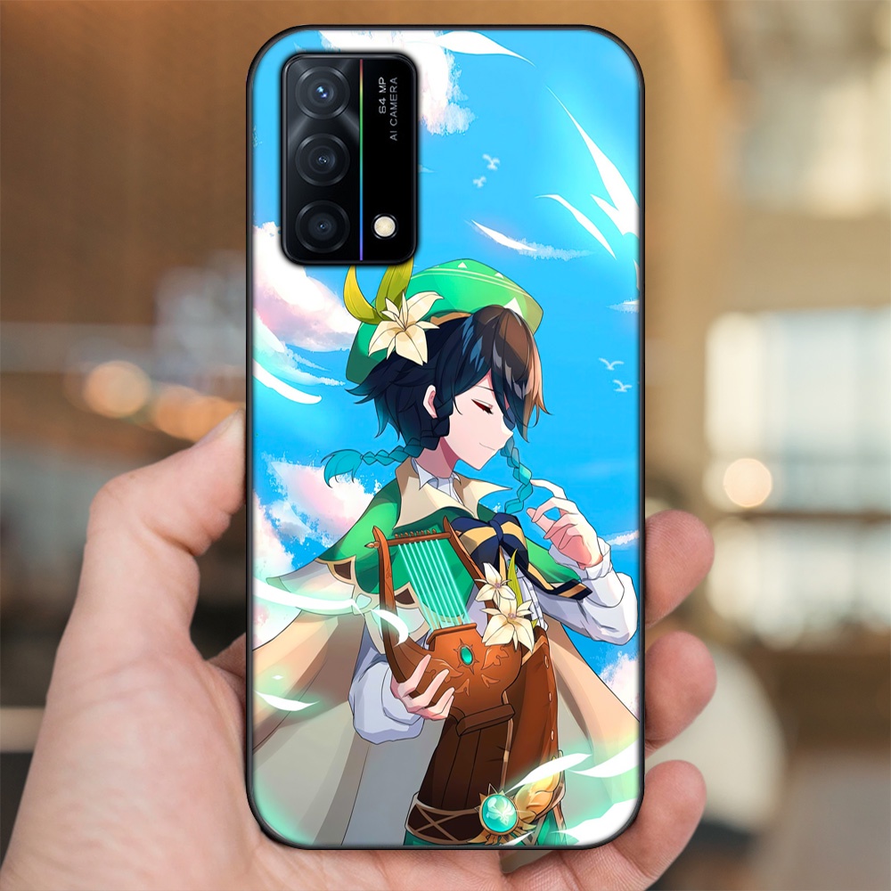 Ốp lưng Oppo K9 viền đen in hình Venti Genshin Impact