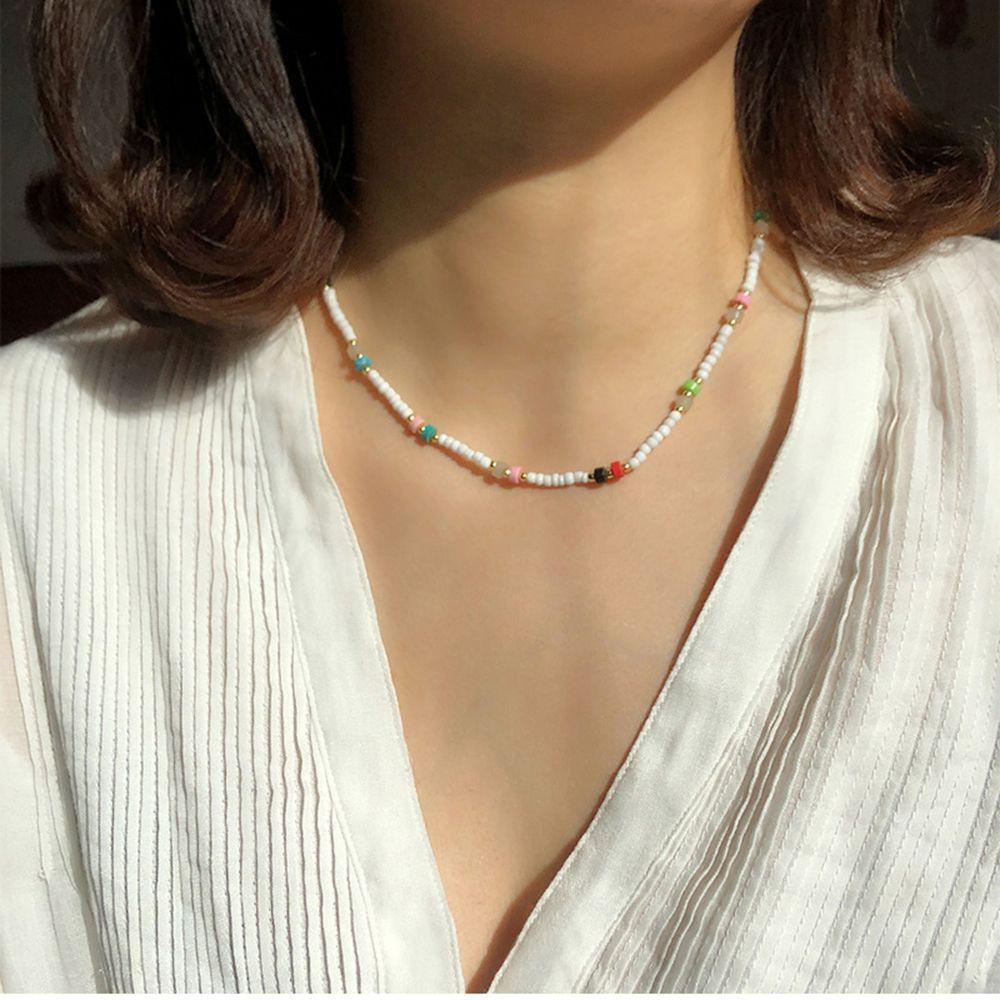 ✣Hs✣ Vòng cổ Đính Hạt Nhiều Màu Sắc Phong Cách Bohemian