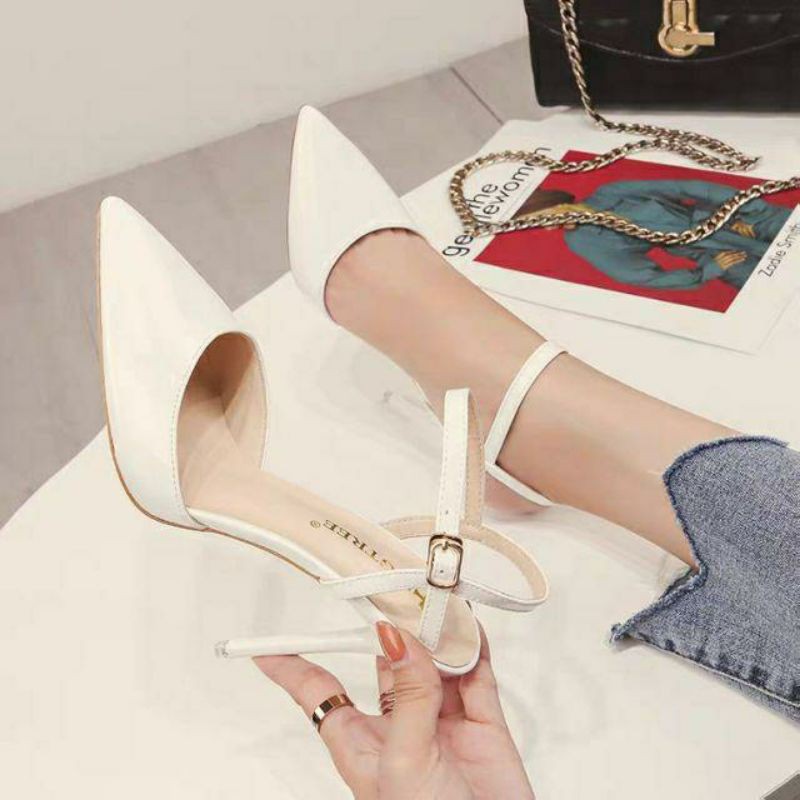 Giày cao gót mũi nhọn cao 7cm có size 32 33 34 40 41 42 43