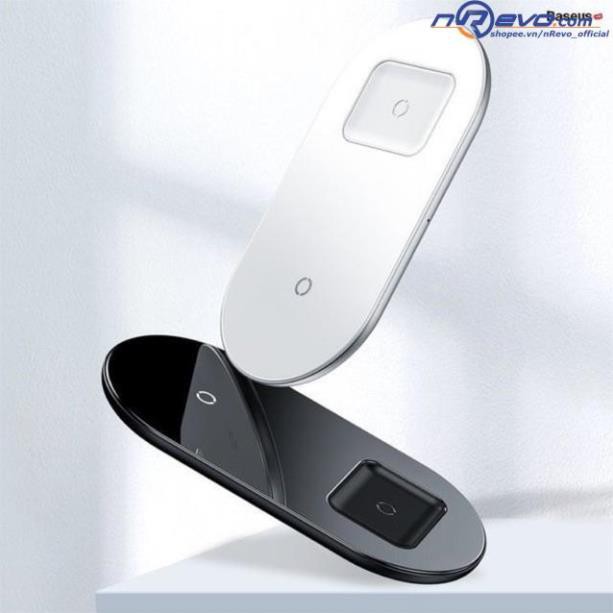 ⚡Baseus⚡ Đế sạc nhanh không dây Iphone Baseus Simple 2 in 1 18W cho iPhone và Airpods