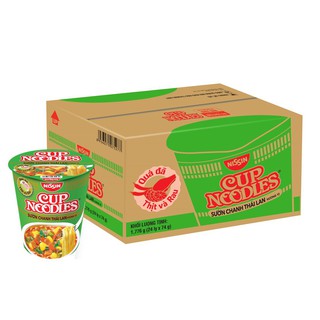 Mì ly nissin cup noodles thùng 12 ly vị sườn chanh thái lan 74g