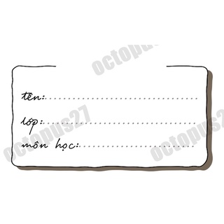 Nhãn vở dễ thương do octopus27 thiết kế dành cho các bạn học sinh