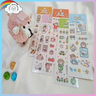 Set 2 miếng dán sticker hình cô gái dễ thương
