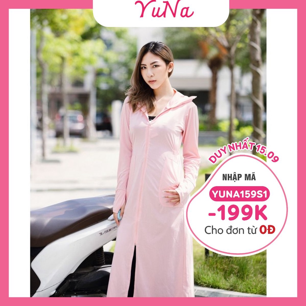 Áo chống nắng toàn thân YUNA nữ thông hơi vải kim cương siêu thoáng mát, phụ kiện thời trang nữ MAIKA