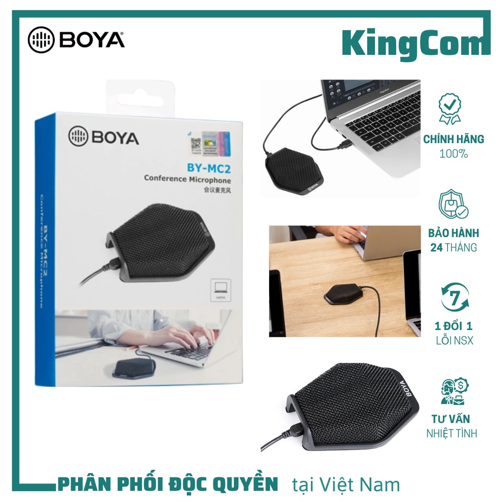 BOYA BY-MC2 - Micro Thu Âm Đa Hướng Cho Hội Nghị, Hội Thảo Trực Tuyến - Hàng Chính Hãng/Bảo Hành 2 Năm