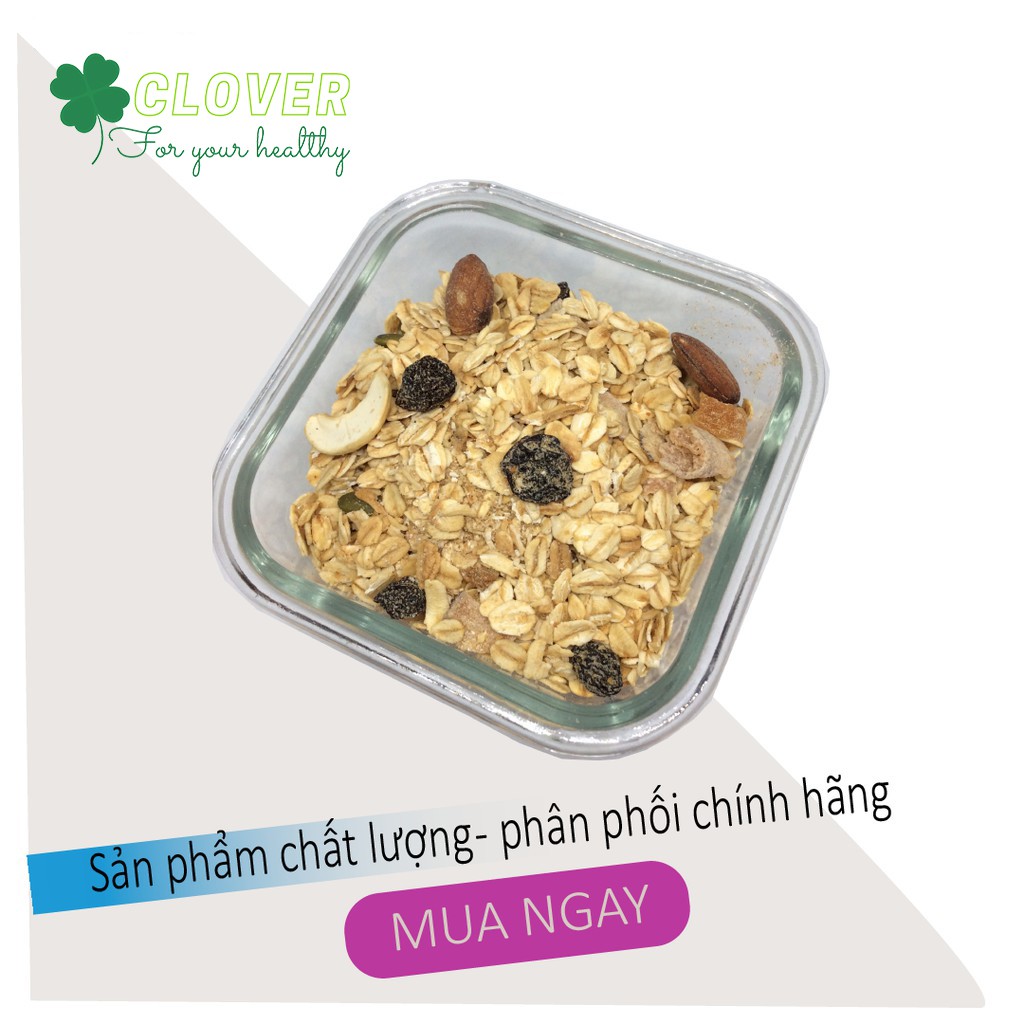 Ngũ cốc giảm cân ăn kiêng Granola mixed nuts các loại hạt hoa quả yến mạch, hạt dinh dưỡng túi 453gr