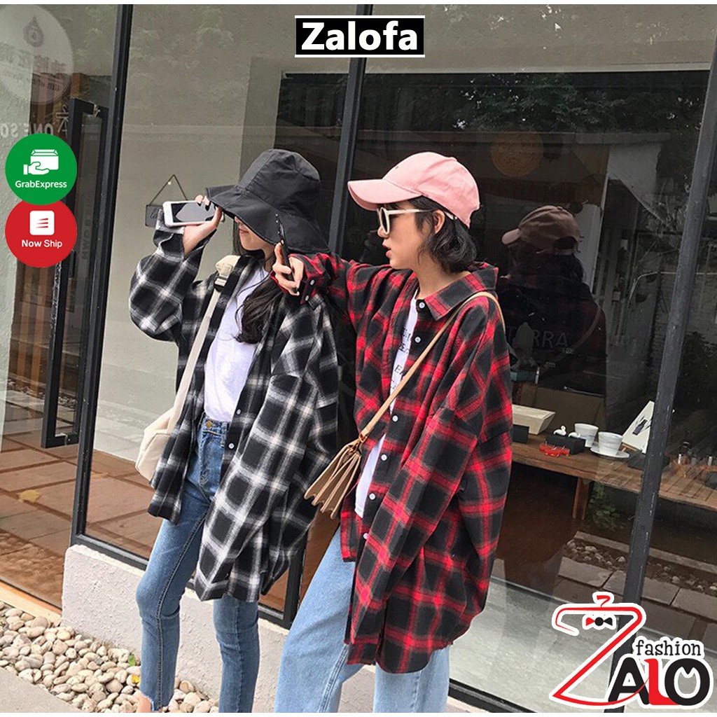 Áo Khoác Sơ Mi Flannel Sơ Mi Caro Nam Nữ Form Rộng Cá Tính Unisex