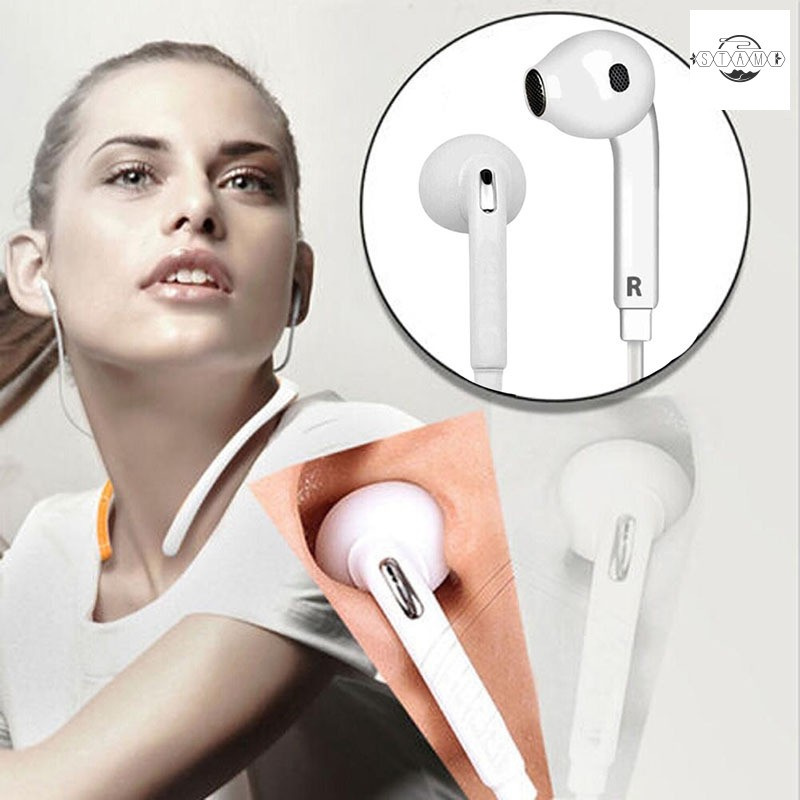 3.5mm Stereo Music Wired Earphone In Ear Earbud Control Headphone with Mic for Samsung S6/ S6 Edge