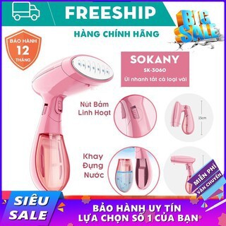 Bàn ủi hơi nước cầm tay gấp gọn, Bàn là hơi nước cầm tay Sokany chính hãng bảo hành 24 tháng