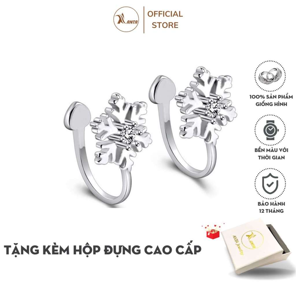 Khuyên tai bạc 925 đính đá phong cách Hàn Quốc ANTA Jewelry ATJ3079