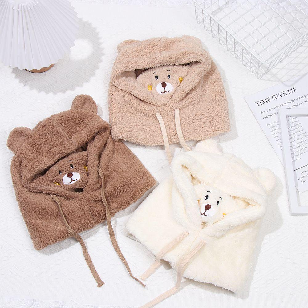 WTTLE Mũ Trùm Đầu Che Tai Dày Dặn Chống Gió Hình Tai Gấu Dễ Thương Cho Nữ