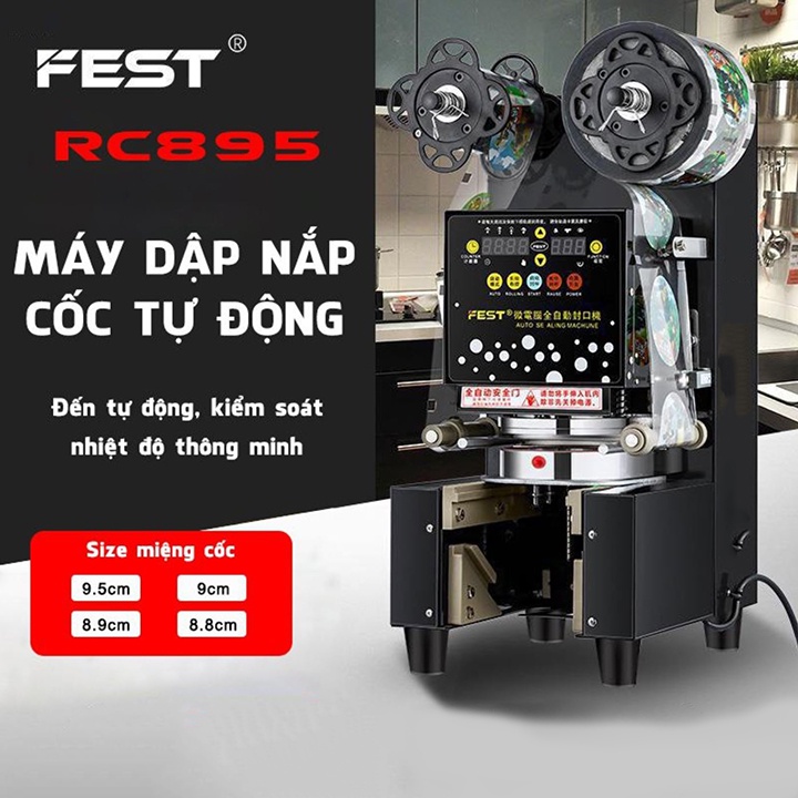 Máy Dập Nắp Cốc, Hàn Miệng Ly Hoàn Toàn Tự Động FEST RC-895