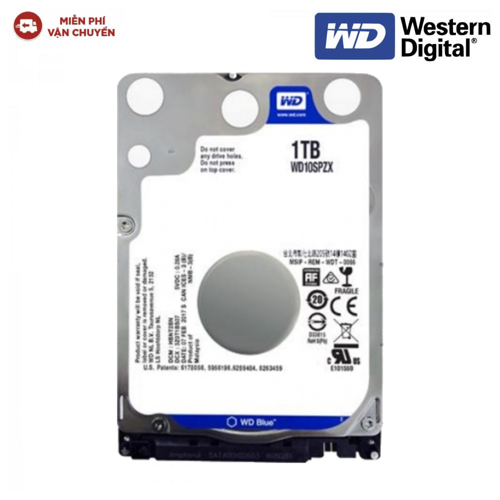 Ổ cứng HDD Western Digital Blue 1TB 2.5&quot; SATA 3 - WD10SPZX - Hàng chính hãng new 100%