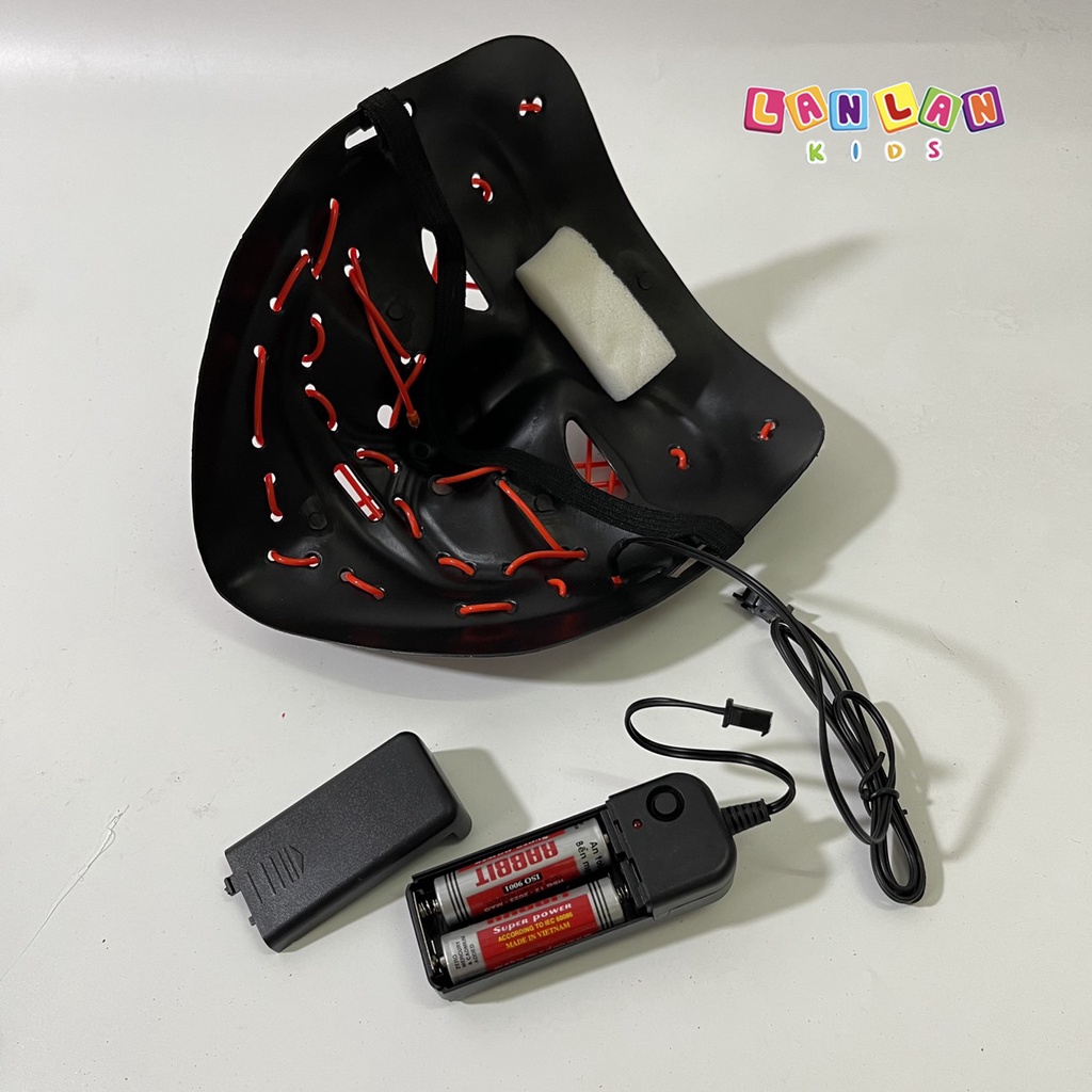 Mặt nạ hóa trang halloween LANLAN KIDS có led dạ quang nhiều màu sắc