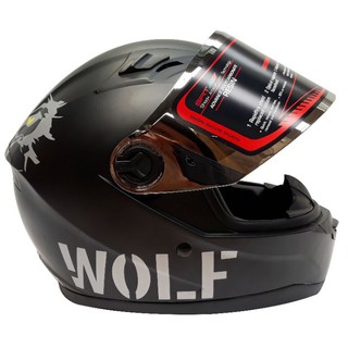 Mũ bảo hiểm fullface wolf đen