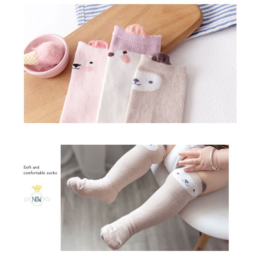 Set 3 đôi tất len dài đùi gối hình thú đáng yêu cho bé từ 0 đến 6 tuổi