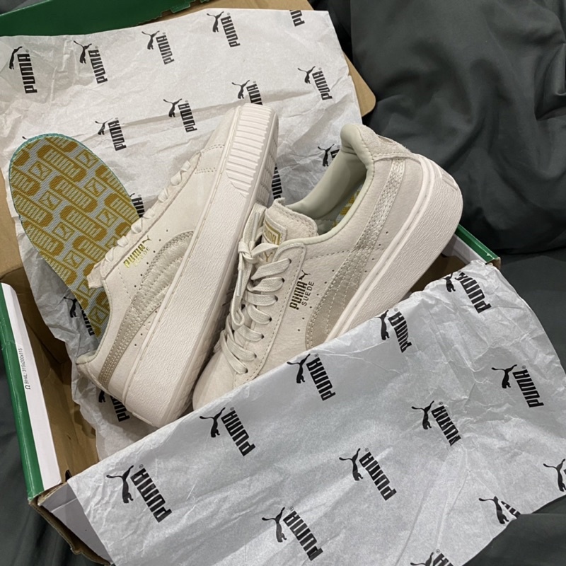 GIÀY PU.MA BE NỈ SỮA DA LỘN SC