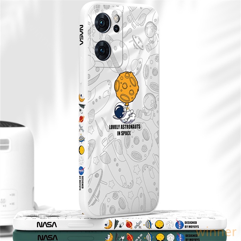 Ốp Lưng OPPO Reno6Z Reno7 A76 A96 Reno7z A95 Reno5F A74 Reno7pro Reno4F Reno4 Reno5 Ốp điện thoại in họa tiết phi hành gia cho TKR