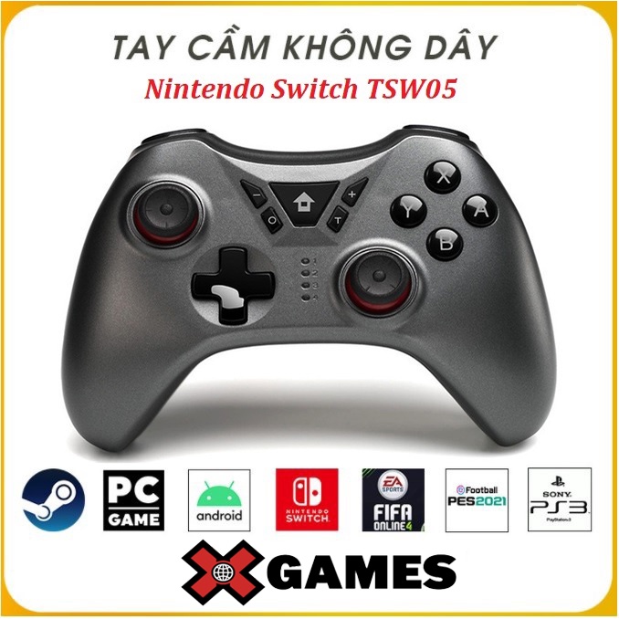 Tay cầm chơi game fifa online 4 Nintendo Switch 360 Full Box Có Rung, Tay Cầm fo4 không dây PC, Laptop full skill all