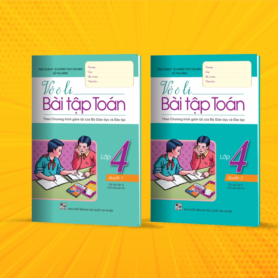 Sách - Bộ vở ô li bài tập Toán lớp 4 - 2 quyển