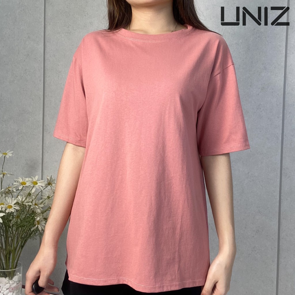 Áo Phông Nữ Trơn UNIZ Aophongcottonkho (3 Màu),Dáng Rộng, Cổ Tròn, Tay Lỡ, Chất Cotton, Mềm Mại