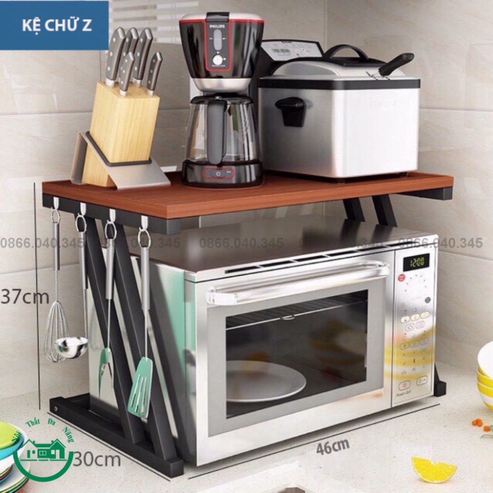 Kệ để lò vi sóng kệ bếp thông minh khung thép carbon cao cấp nhập khẩu kết hợp khay để rau củ quả có bánh xe di chuyển